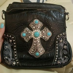 Black cross Miss Me purse